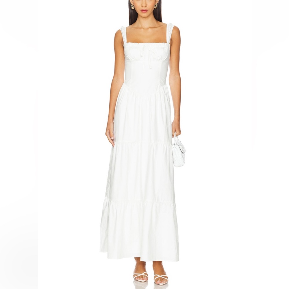 More To Come white cotton maxi dress poplin/corset design